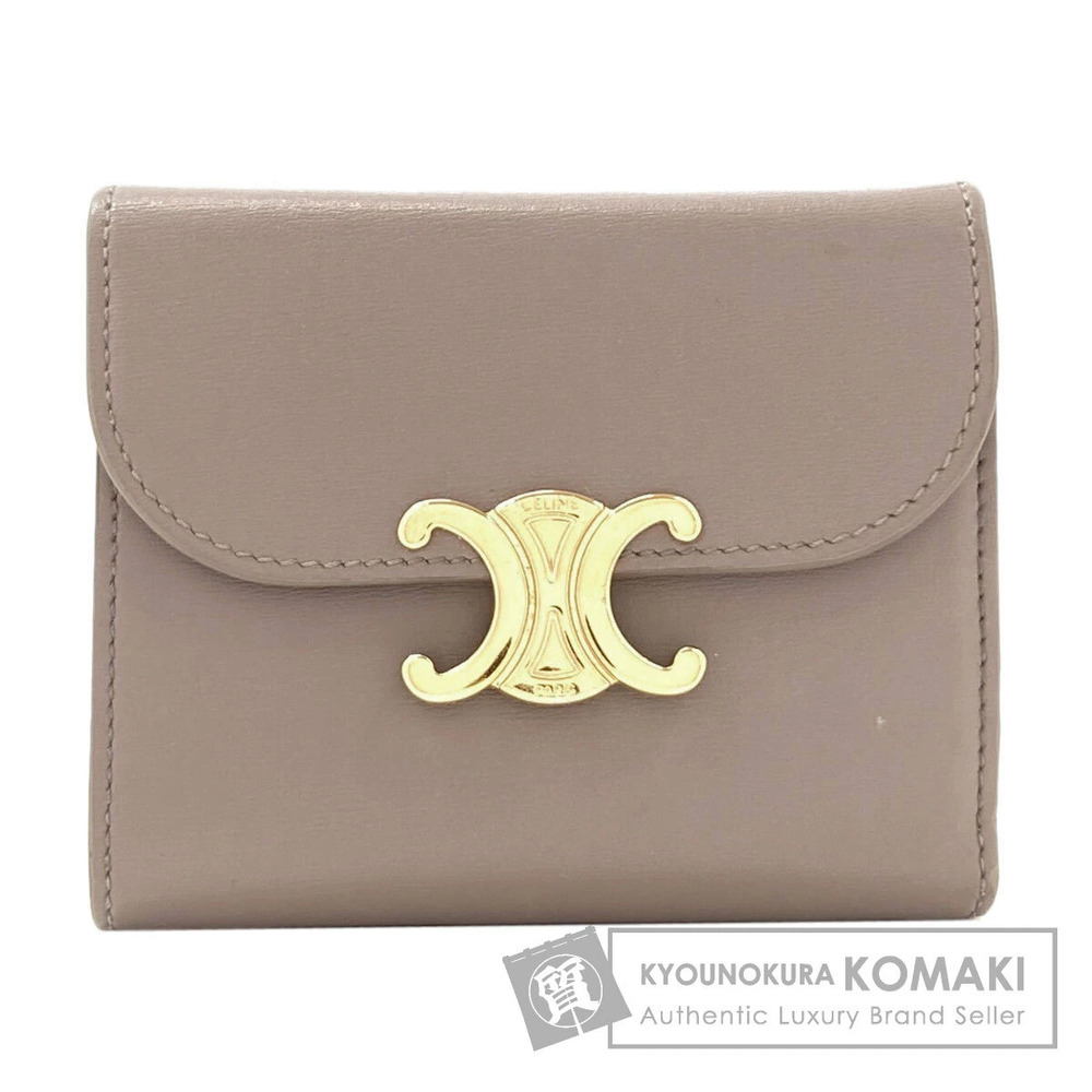 Celine Triomphe Flap Tri fold Bi fold Wallet Calfskin